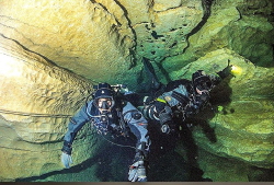 Diver in France Lot / Cave by Andy Kutsch 